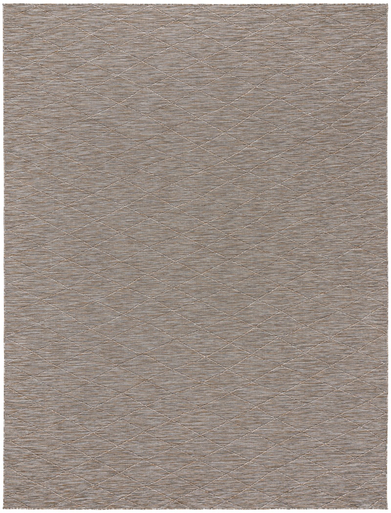Grey / Mocha Polypropylene Modern Area Rug 10 Ft x 14 Ft
