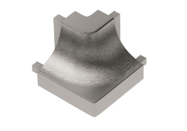 Dilex Ahk 90 Degree Outside Corner Metal Tile Edging Trim - Brushed Nickel Anodized Aluminum - 1/2" X 1"