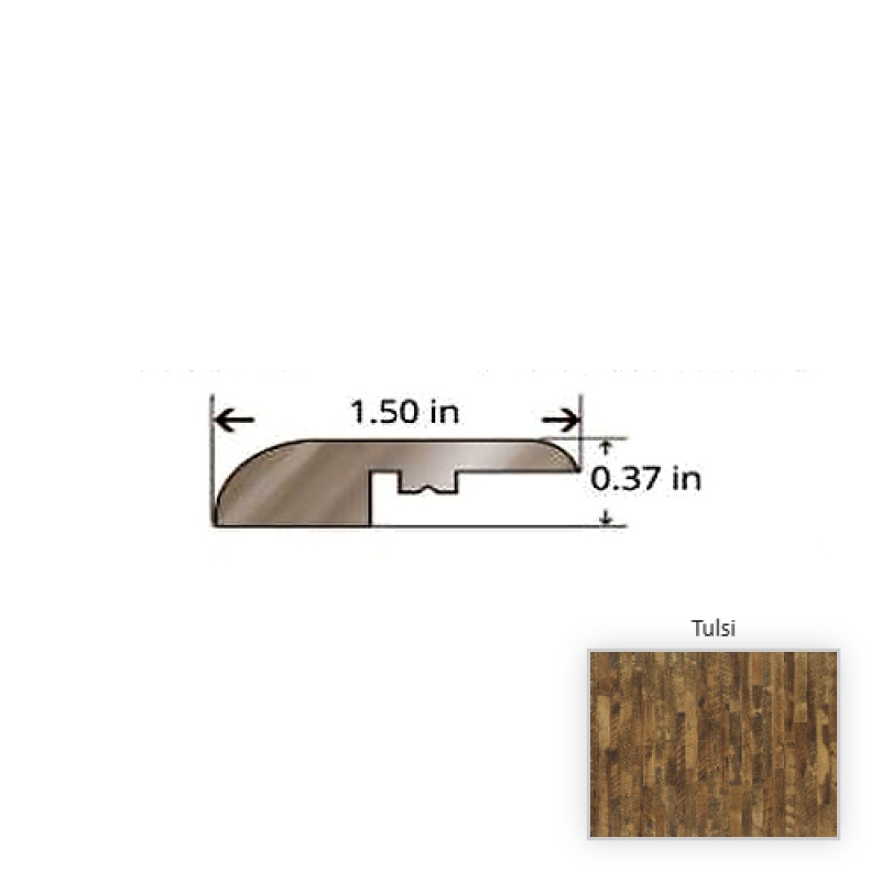 Organic Solid Hickory Tulsi Hardwood Moulding / Trim - 84.25" Reducer - Truemark Glaze Tek