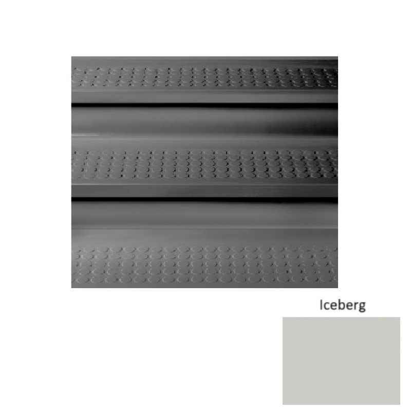 Solid 96 Iceberg Vantage Raised Circular Rubber (Sq) Stair Tread With Riser - Textured