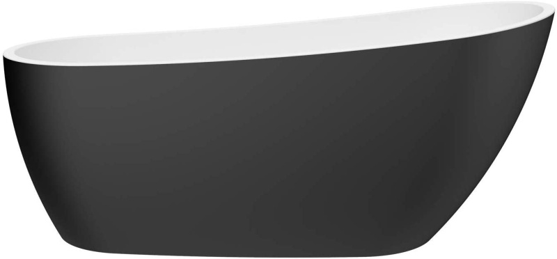 Acrylic Freestanding Soaking With Left Drain - White / Matte Black - 30.71" X 68.11"