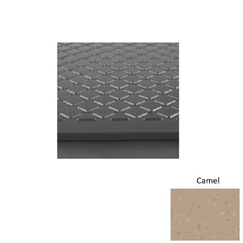 Symmetry 30 Camel Rubber (Sq) With Galley Red Abrasive Strip Stair Tread With Dupont Kevlar - Textured