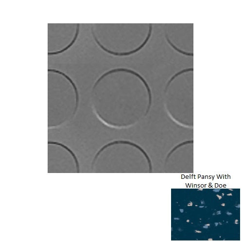 Spextones Delft Pansy With Winsor & Doe Rlt Radial Low Profile Rubber Distinct Designs Tile - Textured - 18" X 18"