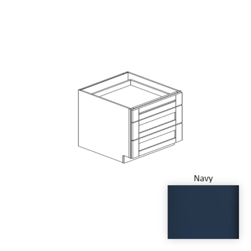 Navy Wood Kitchen Base Cabinet
