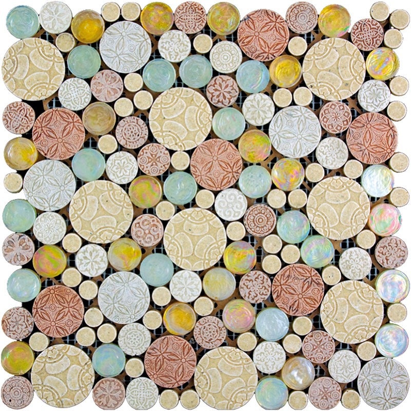 Netherlands District Light Glass & Resin Mosaic - Bubble - Textured & Glossy