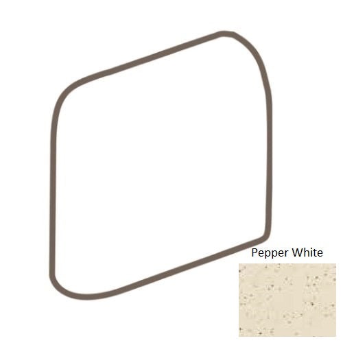 Keystones Unglazed Mosaic Pepper White Porcelain Floor & Wall Trim - 1" X 1" Bullnose Outcorner - Matte
