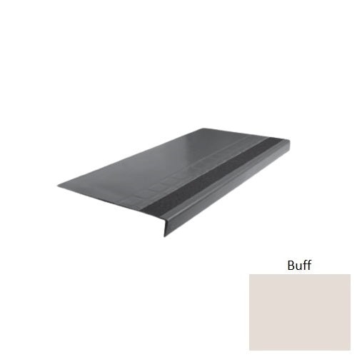 Flextones Buff Type 875 With Flush Carborundum Strip Distinct Designs Rubber - 12 1/4" X 72" Stair Tread - Raised Square Design