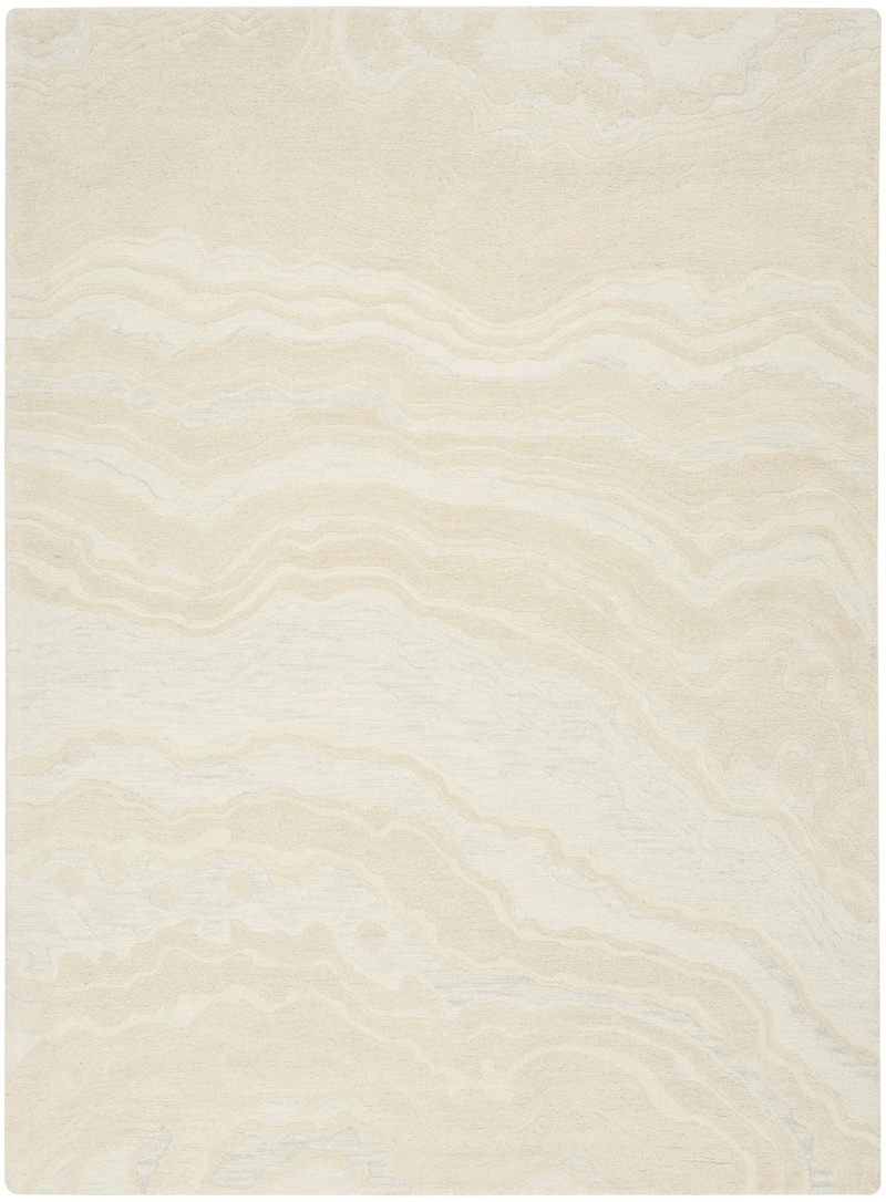 Graceful Ivory Gru01 Wool Modern Area Rug