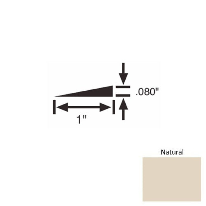 Solid 21 Natural Rubber Reducer Strip - 1" X 9 Ft (108") X 0.080"
