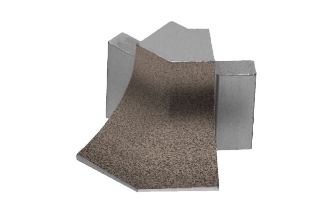 Dilex Ahka 135 Degree Outside Corner Metal Tile Edging Trim - Light Anthracite Textured Color Coated Aluminum - 9/16" X 1"