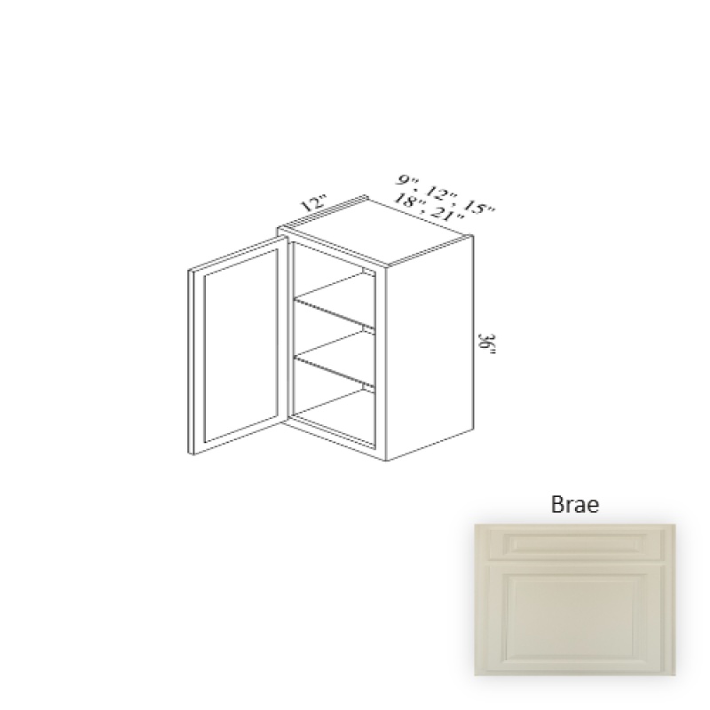 W1236 Brae Wood Kitchen Wall Cabinet