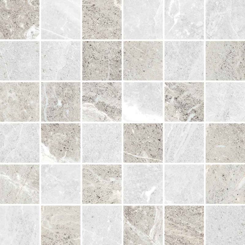 Flint Ice Porcelain Mosaic - 2" X 2" - Matte
