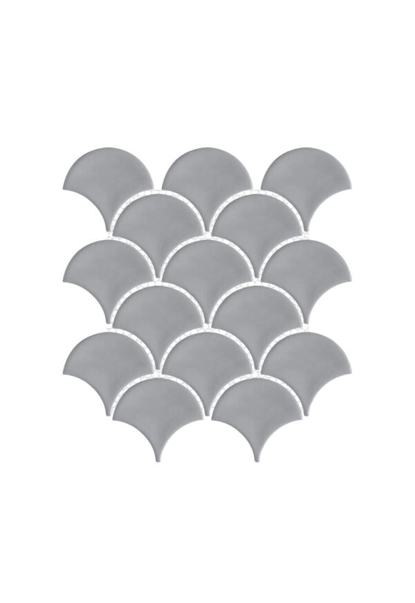 Artisan Plus Grey Porcelain Mosaic - Fan - Glossy