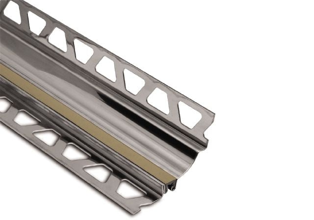 Dilex Hks Cove Shaped Metal Tile Edging Trim - Light Beige Stainless Steel