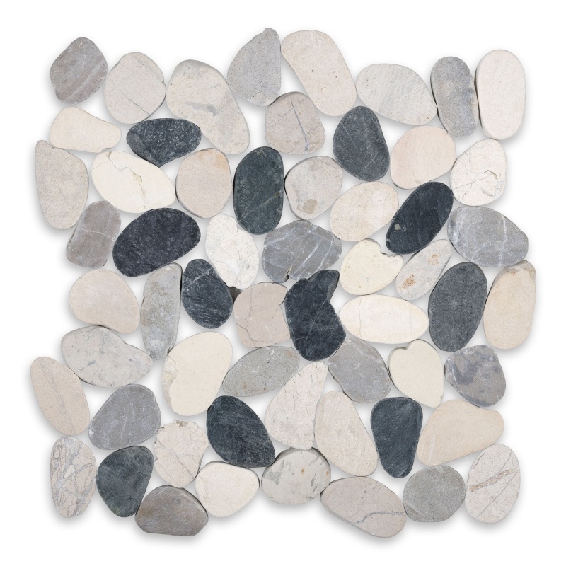 Sliced Flat Silverado Natural Stone Pebble - 11 3/4" X 11 3/4" - Matte