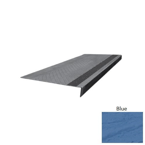 Evolving Styles Creative Elements Blue Type 675 With Flush Carborundum Strip Distinct Designs Rubber - 12" X 72" Stair Tread - Diamond Profile Design