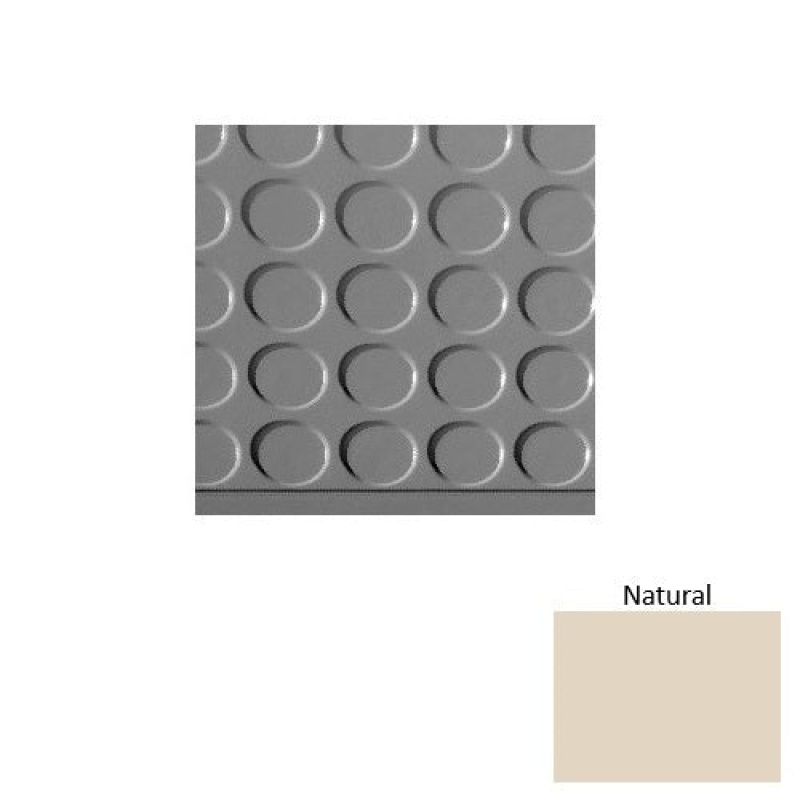 Solid 97 Natural Vantage Raised Circular 15" Depth Rubber (Sq) Stair Tread With Dupont Kevlar - Textured
