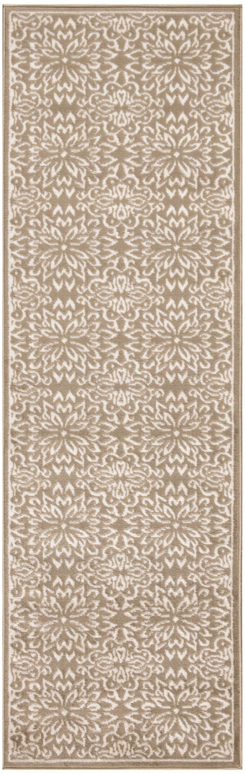 Jubilant Taupe Polypropylene Farmhouse Area Rug – 7 Ft