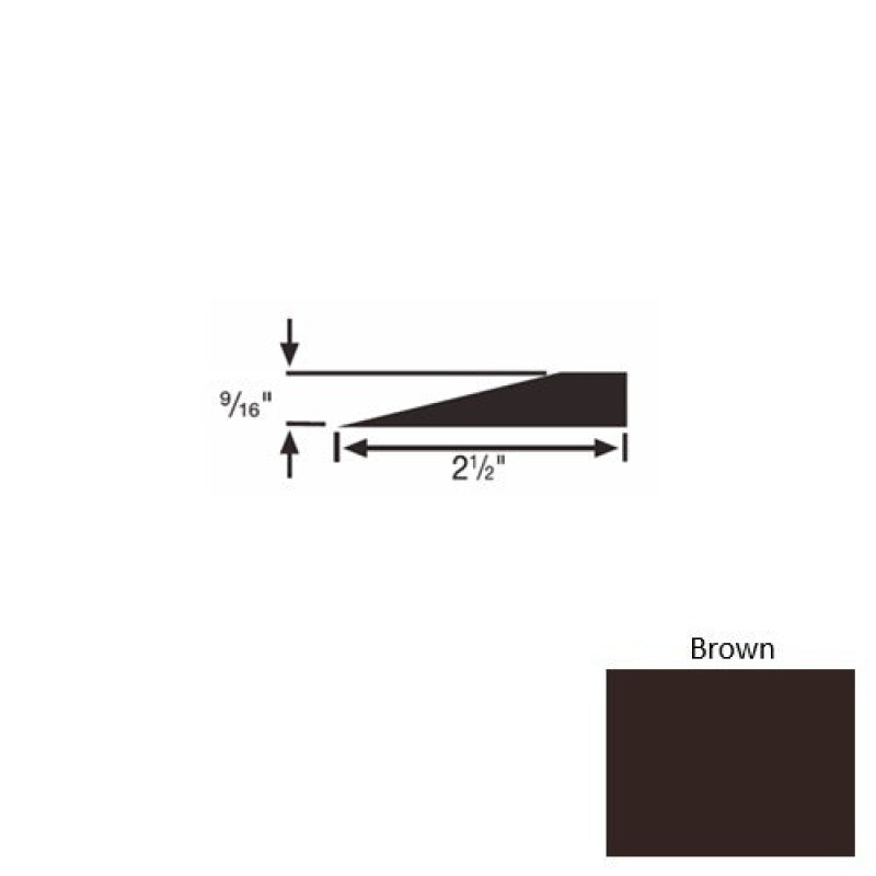 Solid 49 Brown Rubber Transitional Reducer - 2 1/2" X 9 Ft (108") X 9/16"