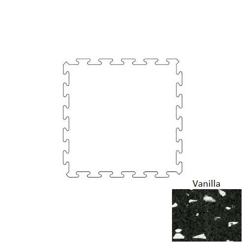 Prime Sports Vanilla 60% EPDM Chip Color Rubber Interlocking Tile - Smooth