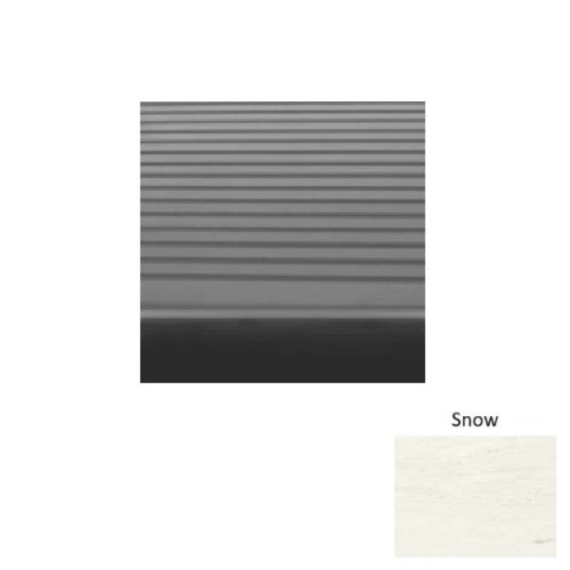 Marbleized 80 Snow Light Duty Rib Rubber (Sq) With Safety Yellow Abrasive Strip Stair Tread - Ribbed