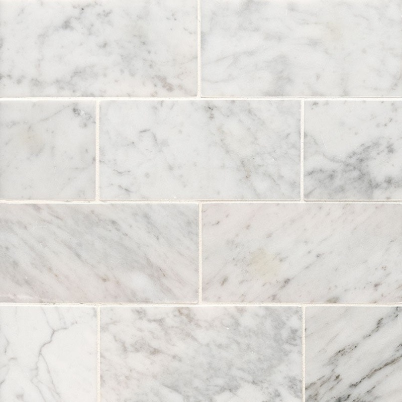 Carrara White Marble Tile - Honed