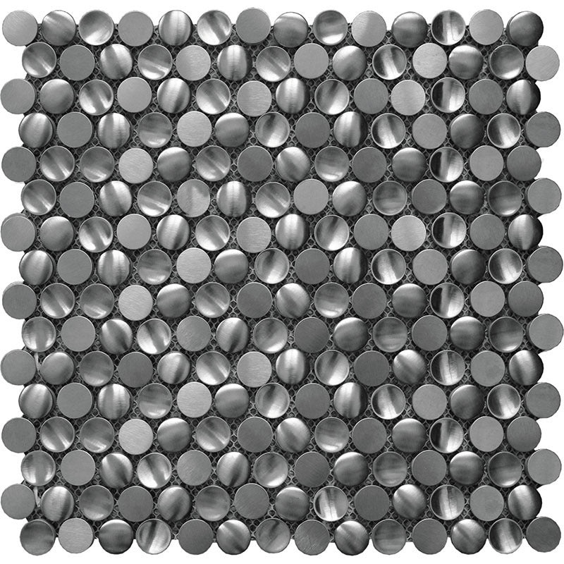 Metallico Shaped Metal Circle Metal Mosaic - 0.8" X 0.8" Penny Round - Polished