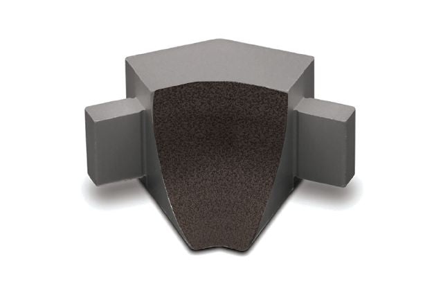 Dilex Ahka 135 Degree Inside Corner Metal Tile Edging Trim - Dark Anthracite Textured Color Coated Aluminum - 9/16" X 1"