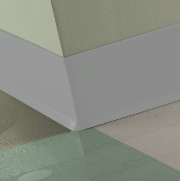 Johnsonite Colonial Grey Vinyl Traditional Wall Base - 4" X 48" X .080" Toe - Traditional Wall Base