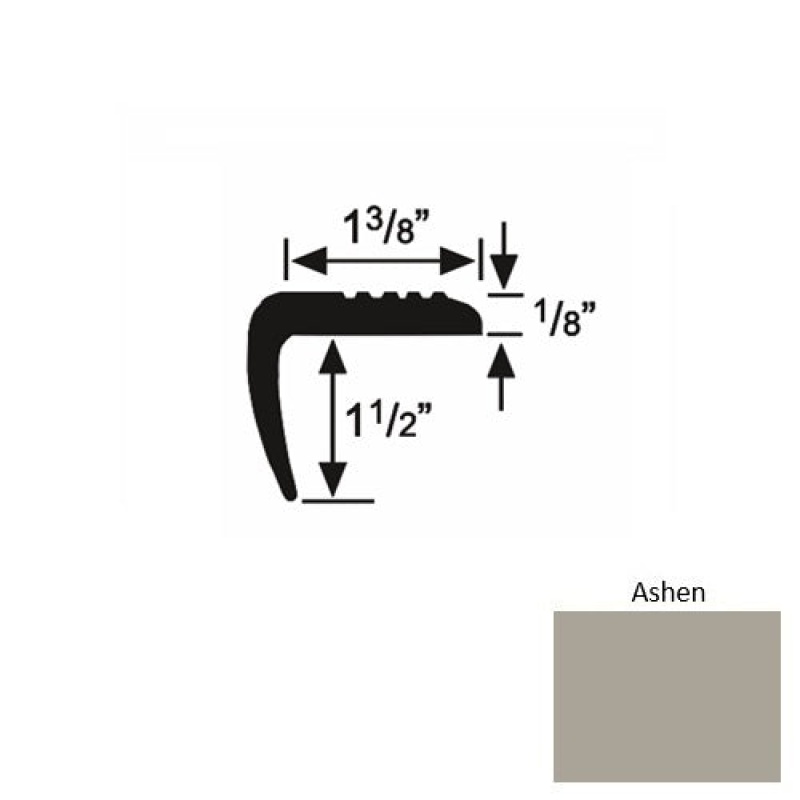 Solid 05 Ashen Rubber Domestic Stair Nosing