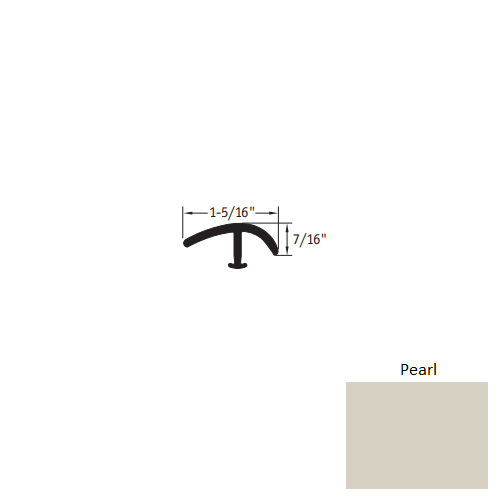 Johnsonite Pearl Vinyl Moulding / Trim - 1 5/16" X 12 Ft (144") X 1/2" - 3/8" Or 1/4" T Molding - T Molding