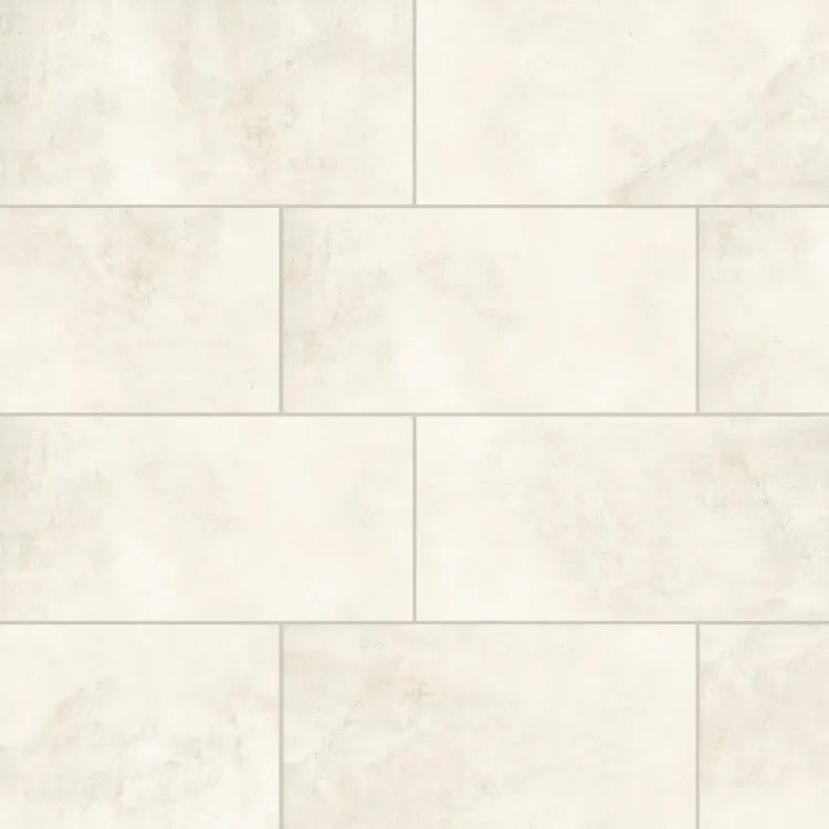 Shandar Social White Porcelain Tile - Matte - 12" X 24"