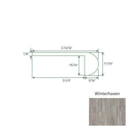 Dynamite Plus Winterhaven Luxury Vinyl 96" Flush Stair Nose