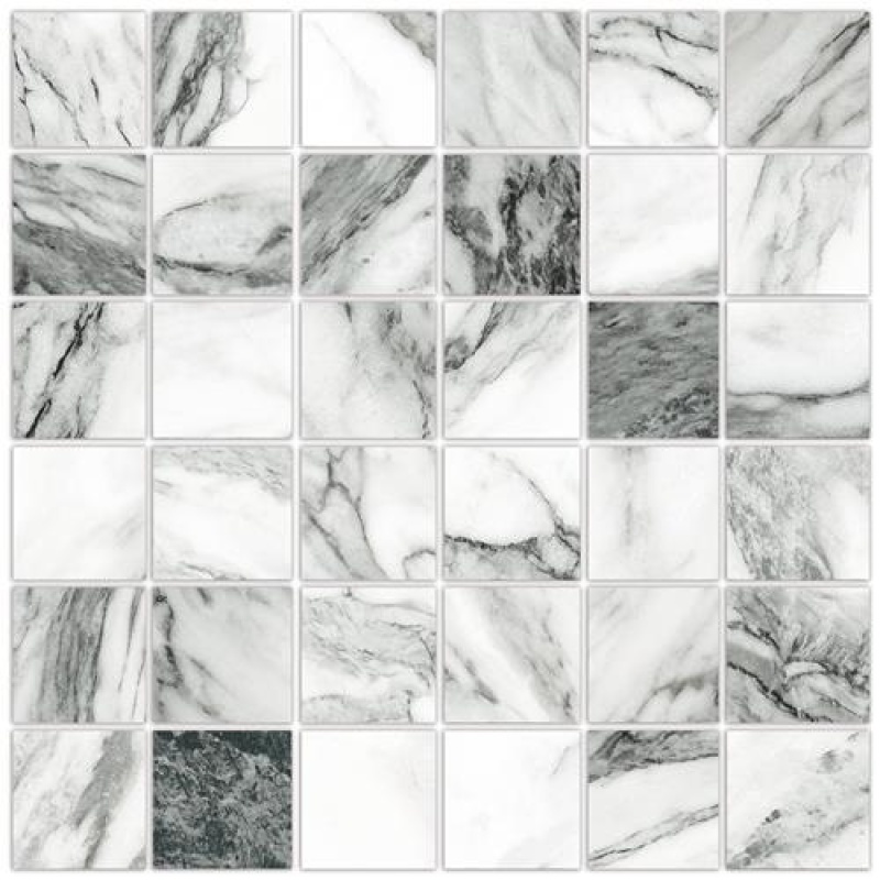 Touche Zebre Porcelain Mosaic - 2" x 2" Satin