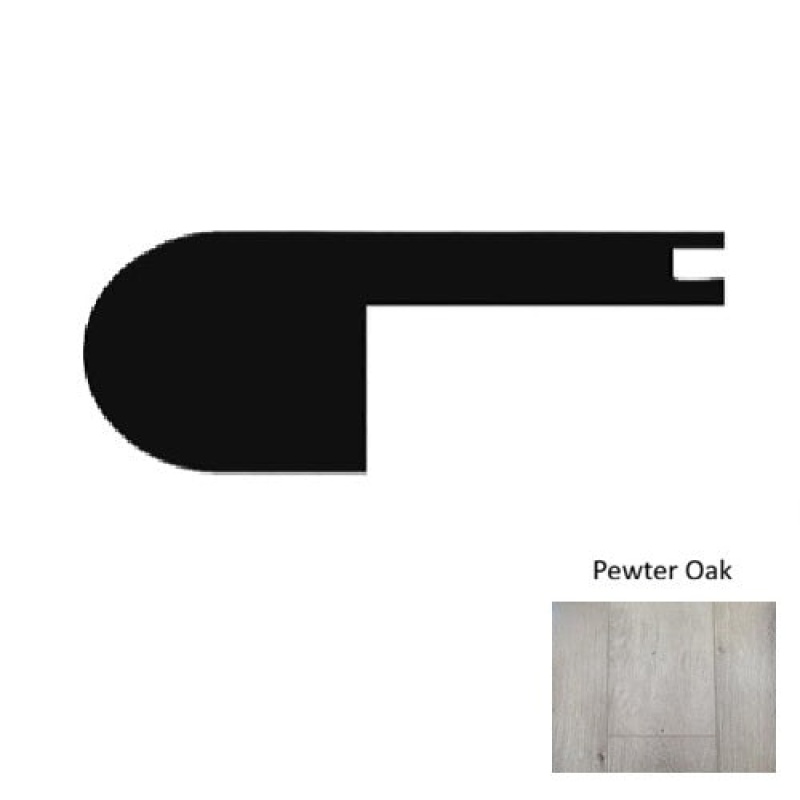 1400 Series Pewter Oak New Luxury Vinyl Moulding / Trim - 94" Flush Stair Nose - Embossed