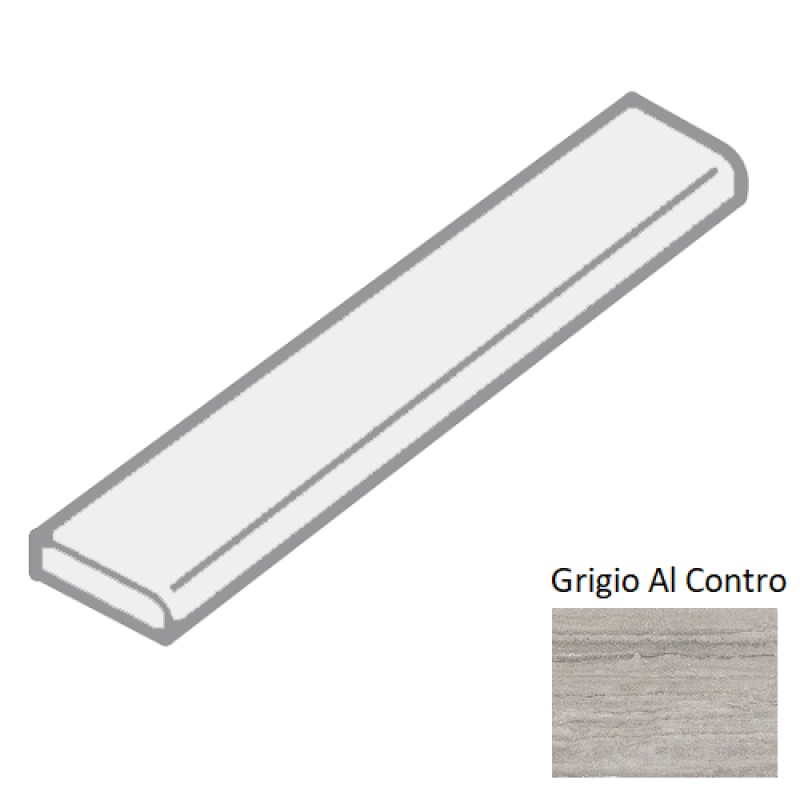 Travertini Al Contro Grigio Al Contro Porcelain Bullnose Trim