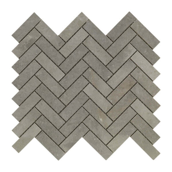 Salt Stone Ash Porcelain Mosaic - Herringbone - Matte