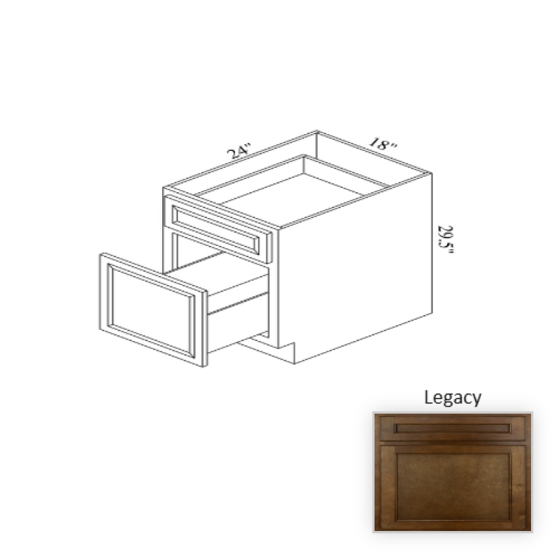 Legacy Wood Kitchen Trash Can Base Cabinet
