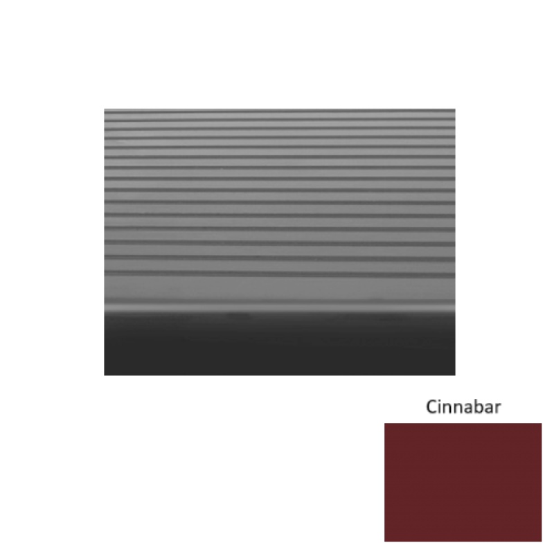 Solid 81 Cinnabar Light Duty Rib Rubber (Rd) With Safety Yellow Abrasive Strip Stair Tread - Ribbed