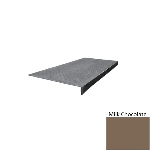 Flextones Milk Chocolate Type 600 Distinct Designs Rubber - 12" X 72" Stair Tread - Diamond Profile Design