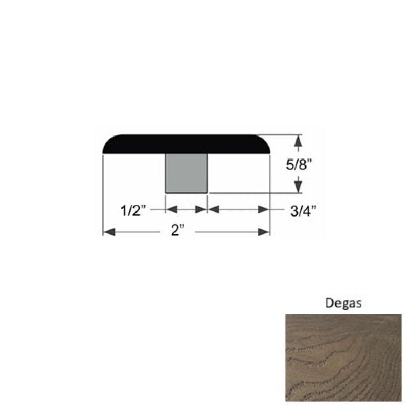 Tableau Degas Hardwood Moulding / Trim - 2" X 86" Flat T Molding - Urethane