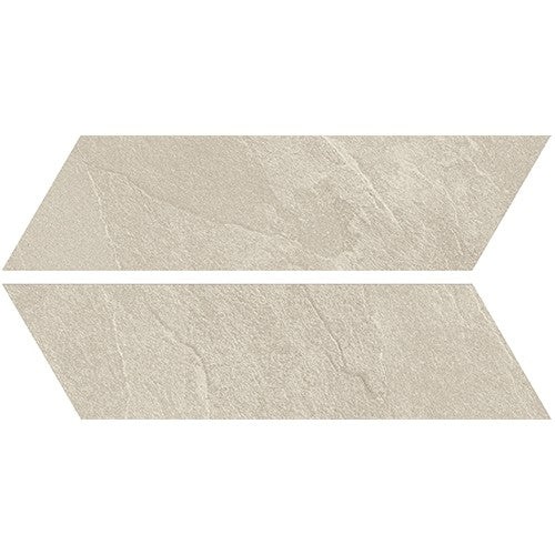 Waterfall Ivory Gramma 72 Accent Chevron Porcelain Tile - Matte - 6.63" X 19.5"