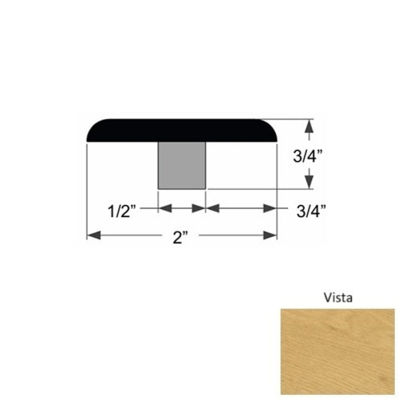 Premio Vista Hardwood Moulding / Trim - 2" X 86" Flat T Molding - Urethane