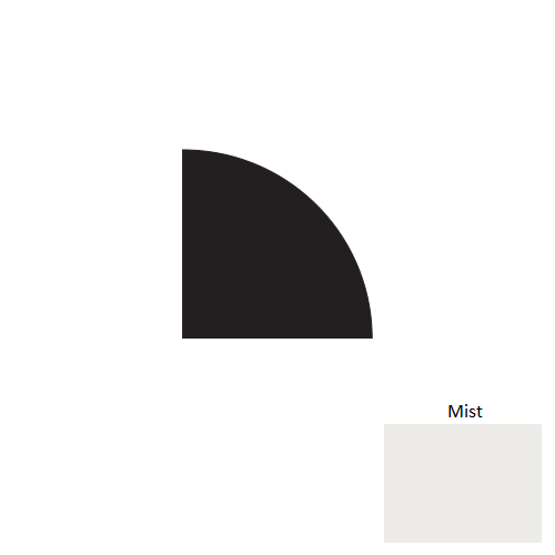 Johnsonite Mist Rubber Moulding / Trim - 3/4" X 8 Ft (96") X 3/4" Millwork Quarter Round - Millwork Quarter Round