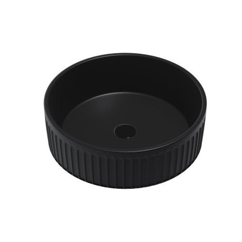 Black Ceramic Vessel Bathroom Sink - 15 3/4" X 15 3/4" X 4 3/4" - Matte