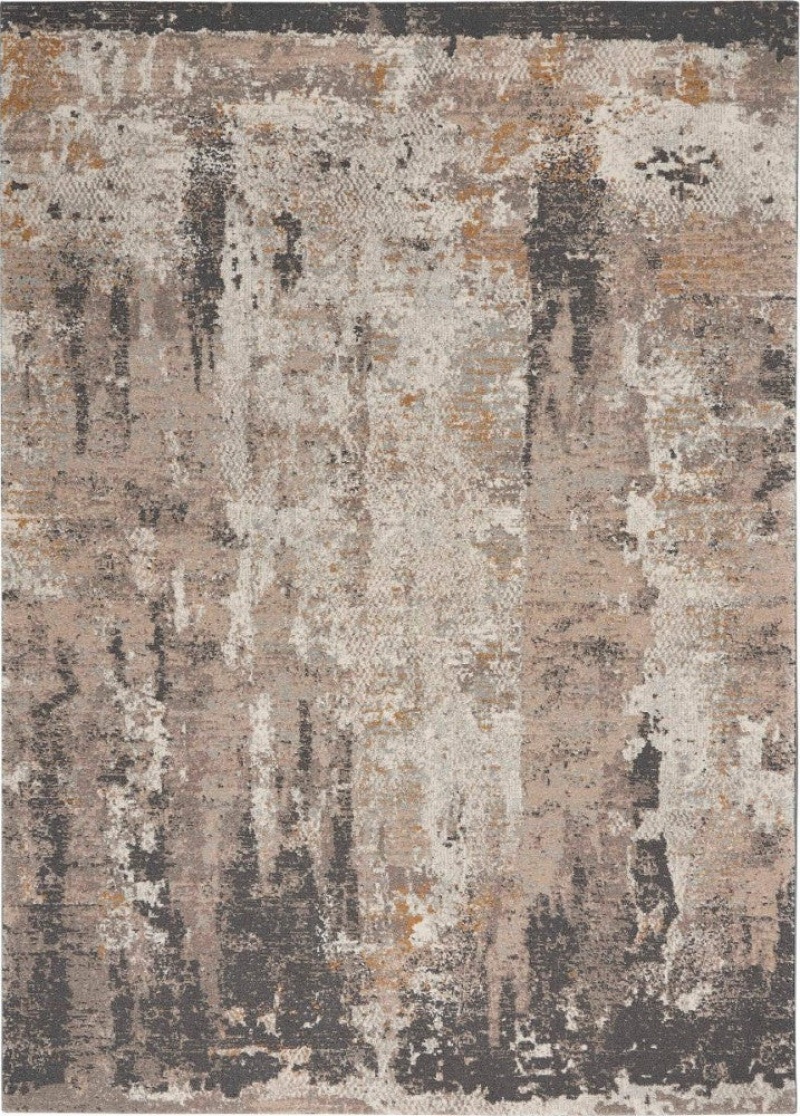 Nourison Tangra Cream Grey Contemporary Area Rug