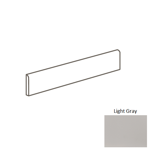 Median Light Gray Porcelain Floor & Wall Trim 4" x 24" Bullnose