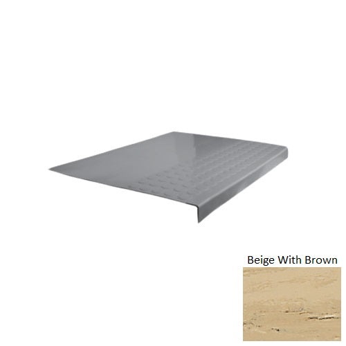 Evolving Styles Creative Elements Beige With Brown Type 701 Distinct Designs Rubber - 12" X 72" Stair Tread - Rgt Radial Ii Raised Disc Design