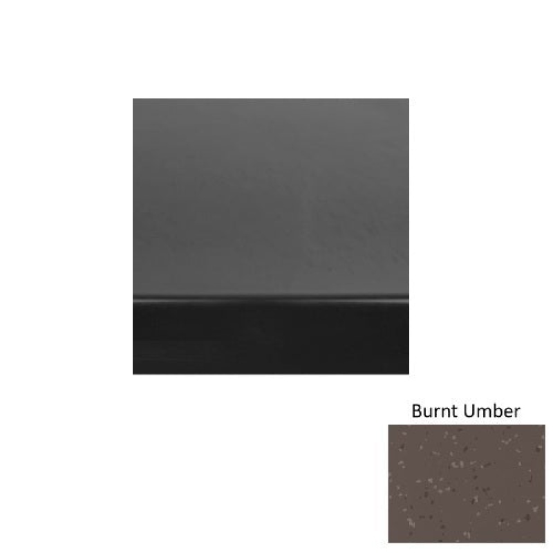 Roppe Symmetry 60 Burnt Umber Heavy-Duty Rubber Stair Tread with Galley Red Abrasive Strip and DuPont Kevlar - Smooth