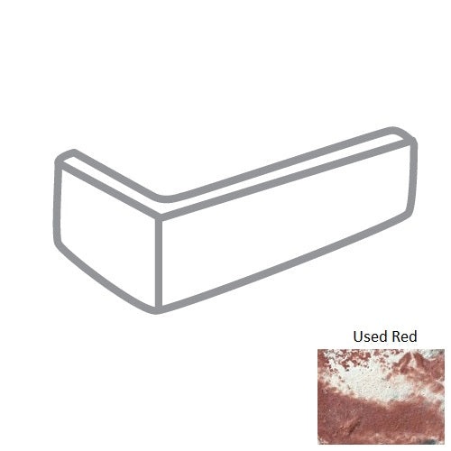 Avondale Used Red Brick Floor & Wall Trim - 4" X 8" Corner - Matte